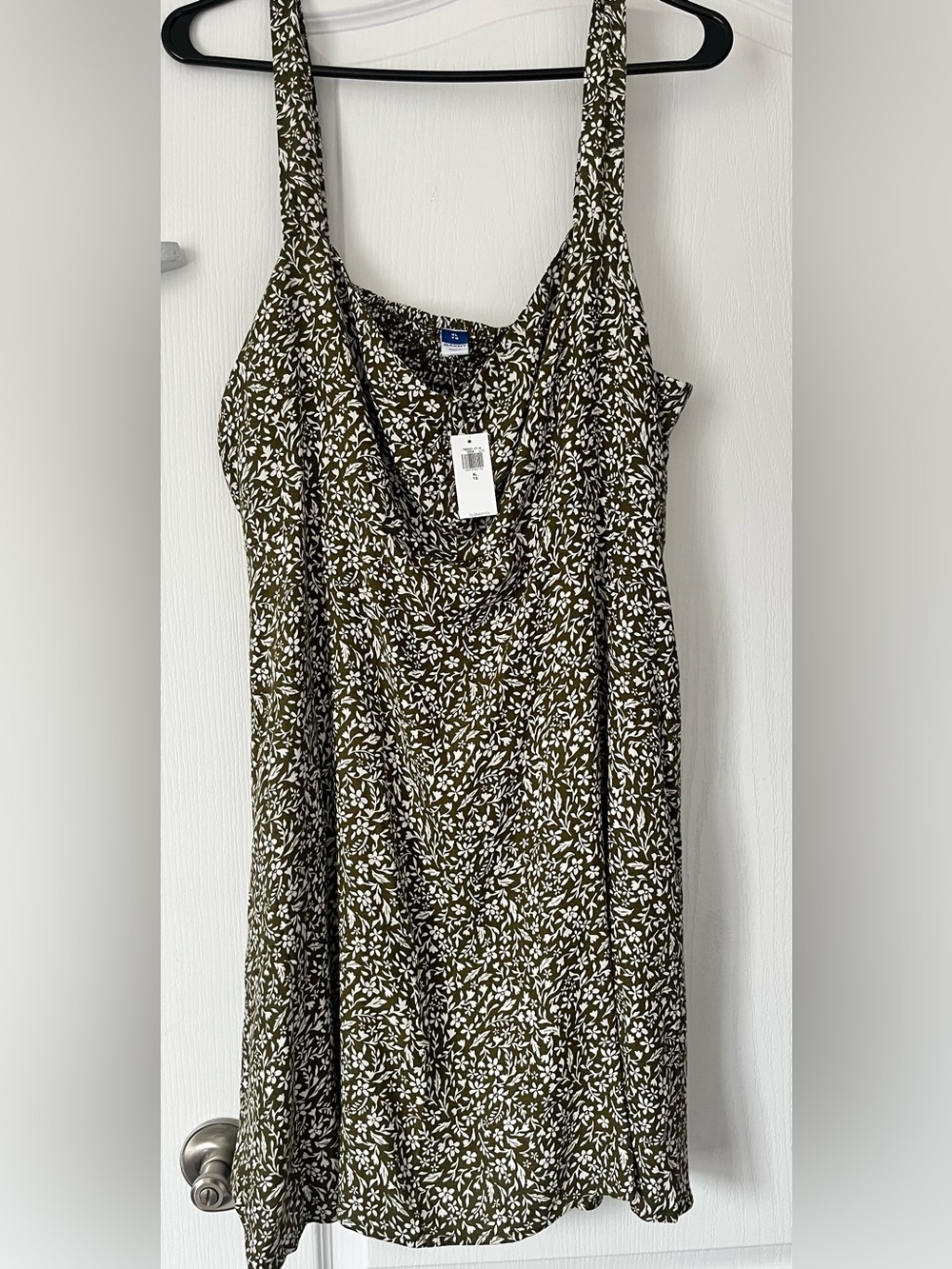 NWT Old Navy Olive Green Floral Print Dress - Size XL